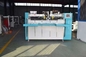 Máquina de costura semiautomática para caixas de papelão ondulado, dobra manual, alimentação, grampeamento