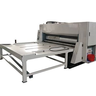 Cortador de papelão ondulado Flexo 4 cores Slotter Cortador de matriz semiautomático de alimentação de corrente